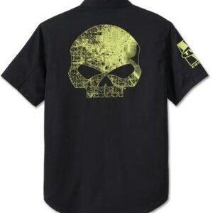 Mens Willie G Skull Short Sleeve Shirt Black Beauty